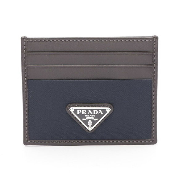Prada Leather CAMOS Navy Nylon Blue Case Nylon Brown Re TESSUTO - Picture 1 of 5